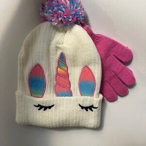 Unicorn - 2 Piece Set - Winter Hat & Gloves - NWOT